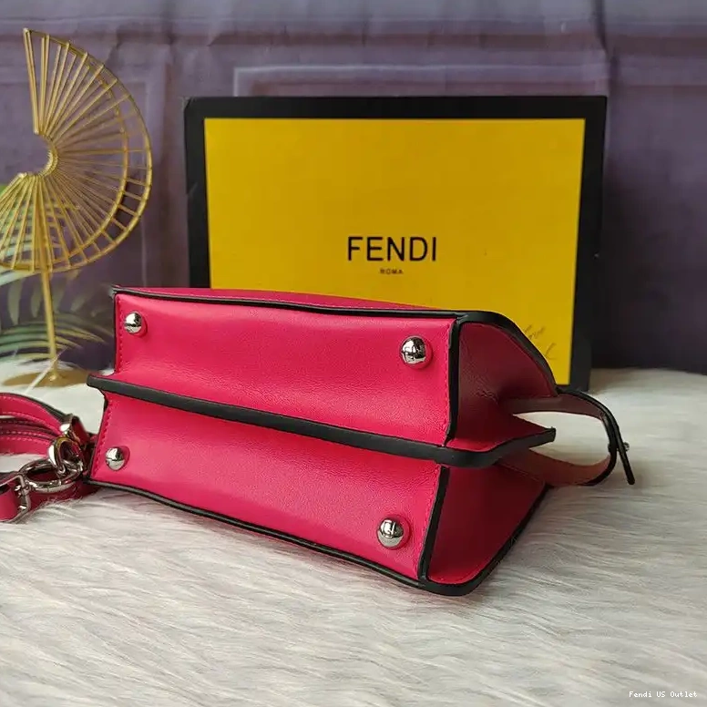 Vintage HOT Leather Fendi In Bag ISeeU Peekaboo Nappa Rose Petite 0602